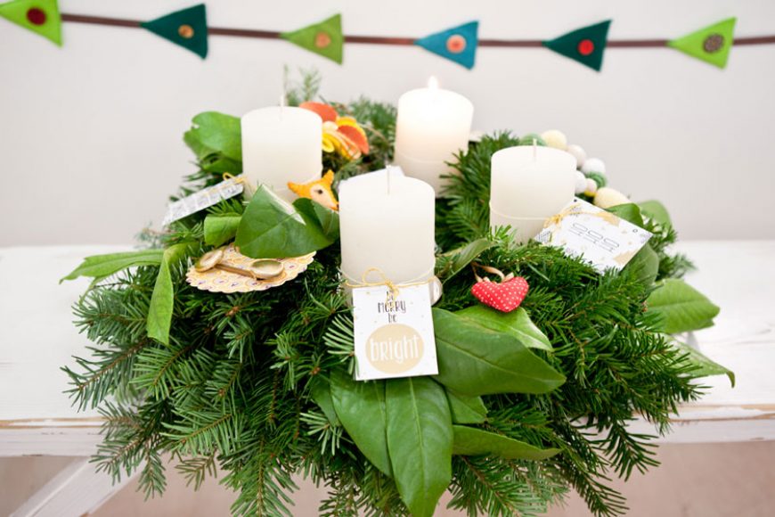 Adventkranz binden