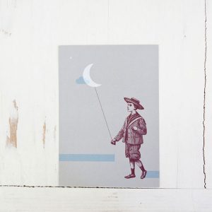 Postkarte Vintage *Bub und Mond*