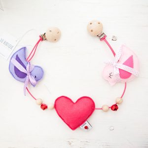 Kinderwagenkette Herz und Vögel