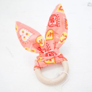 Beißring Hase - orange & gelb