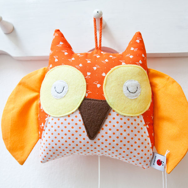 Spieluhr Eule orange