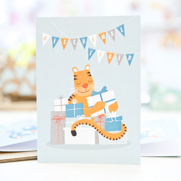 3er Set Klappkarten - Kekskrake, Punschmaus & Geschenketiger – Bild 6