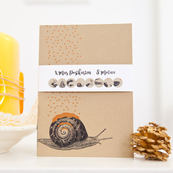 8er Set Postkarten - Weihnachtstiere – Bild 2