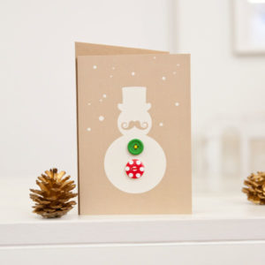 Knopfkarte Schneemann