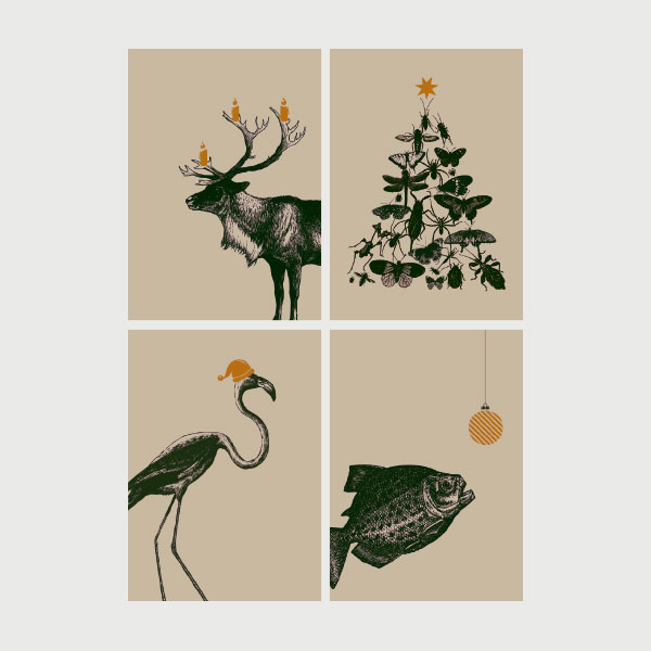 8er Set Postkarten - Weihnachtstiere – Bild 4