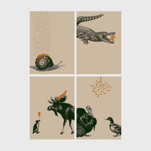 8er Set Postkarten - Weihnachtstiere – Bild 5