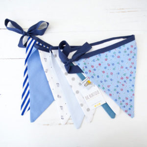 Wimpelkette - blau und weiß