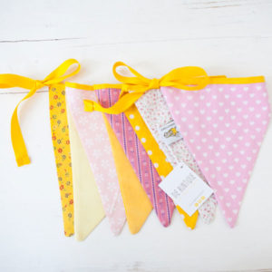 Wimpelkette - rosa und gelb