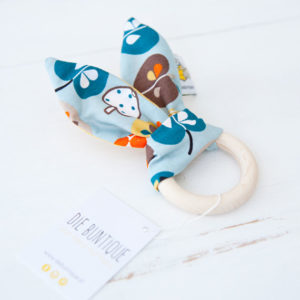 Beißring Hase - türkis & gelb