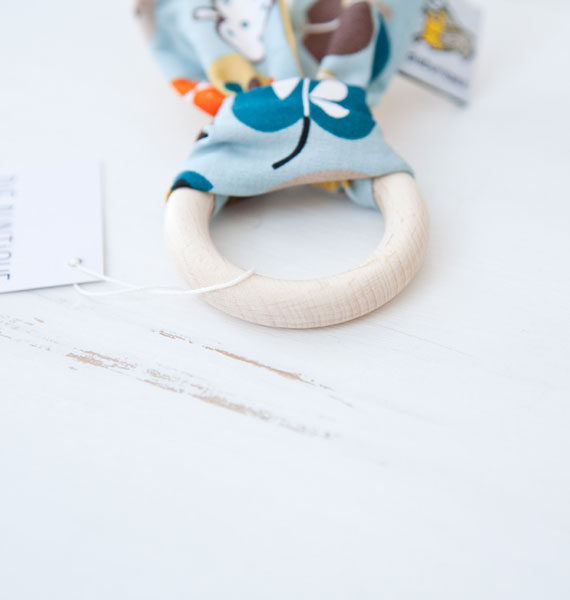 Beißring Hase - türkis & gelb – Bild 3