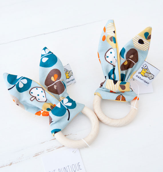 Beißring Hase - türkis & gelb – Bild 4