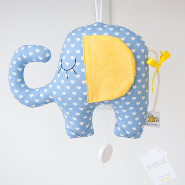 Spieluhr Elefant hellblau – Bild 5