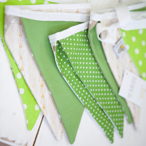 Wimpelkette - grün und beige