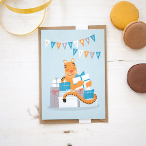 Klappkarte - Geschenketiger