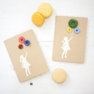 Knopfkarte Ballonmädchen