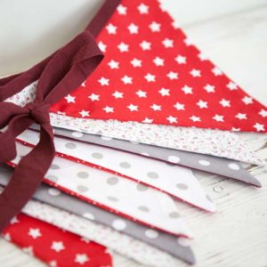 Wimpelkette - rot und grau