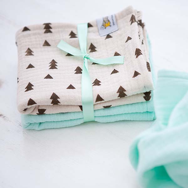 Musselin Tücher Set mint & beige – Bild 2