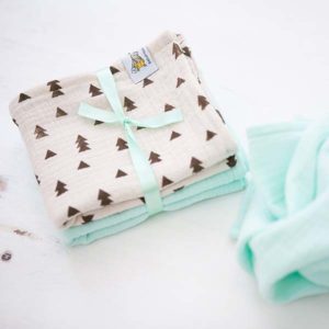 Musselin Tücher Set mint & beige