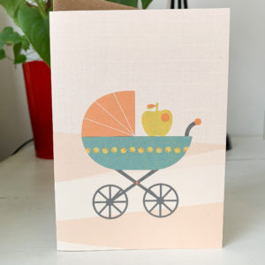 Grußkarte - Kinderwagen