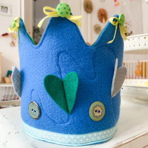 Geburtstagskrone blau Filz