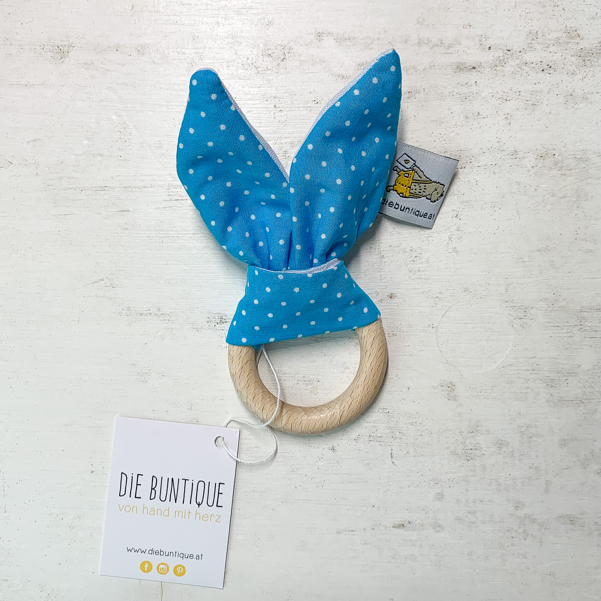 Beißring Hase - türkis & hellblau – Bild 7