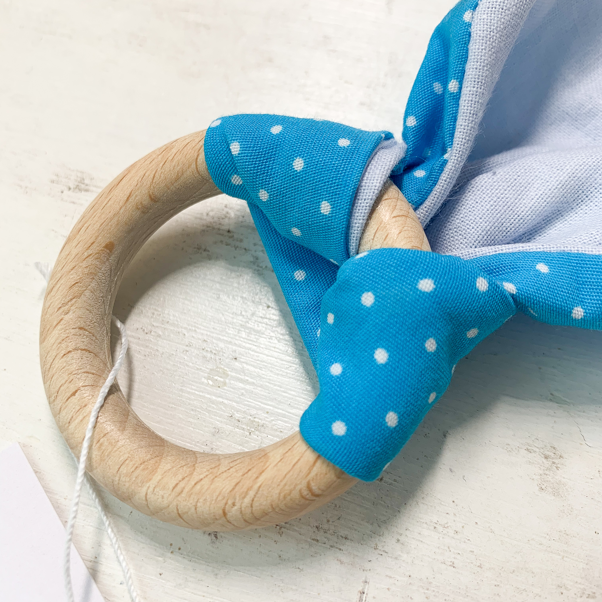 Beißring Hase - türkis & hellblau – Bild 2