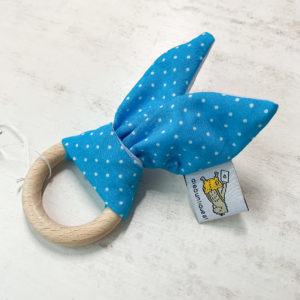 Beißring Hase - türkis & hellblau