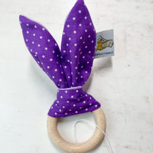 Beißring Hase - lila & flieder