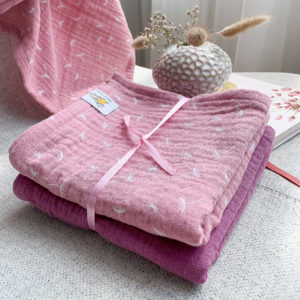 Musselin Tücher Set rosa & beere