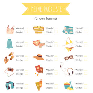 Packliste - Urlaub