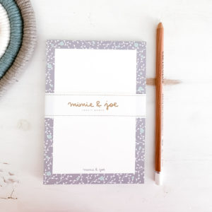 Schreibblock - Blumen blau