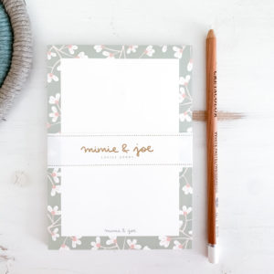 Schreibblock - Blumen grün