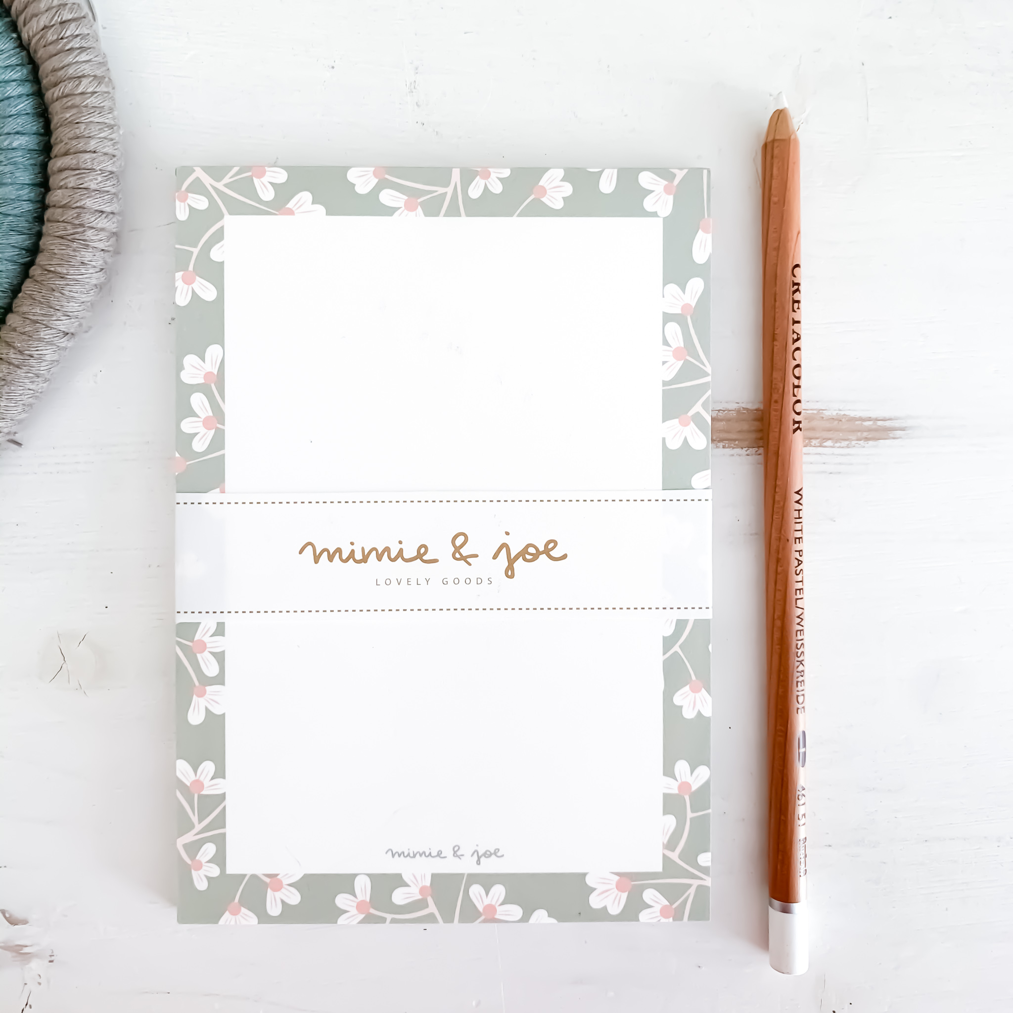 Schreibblock - Blumen grün