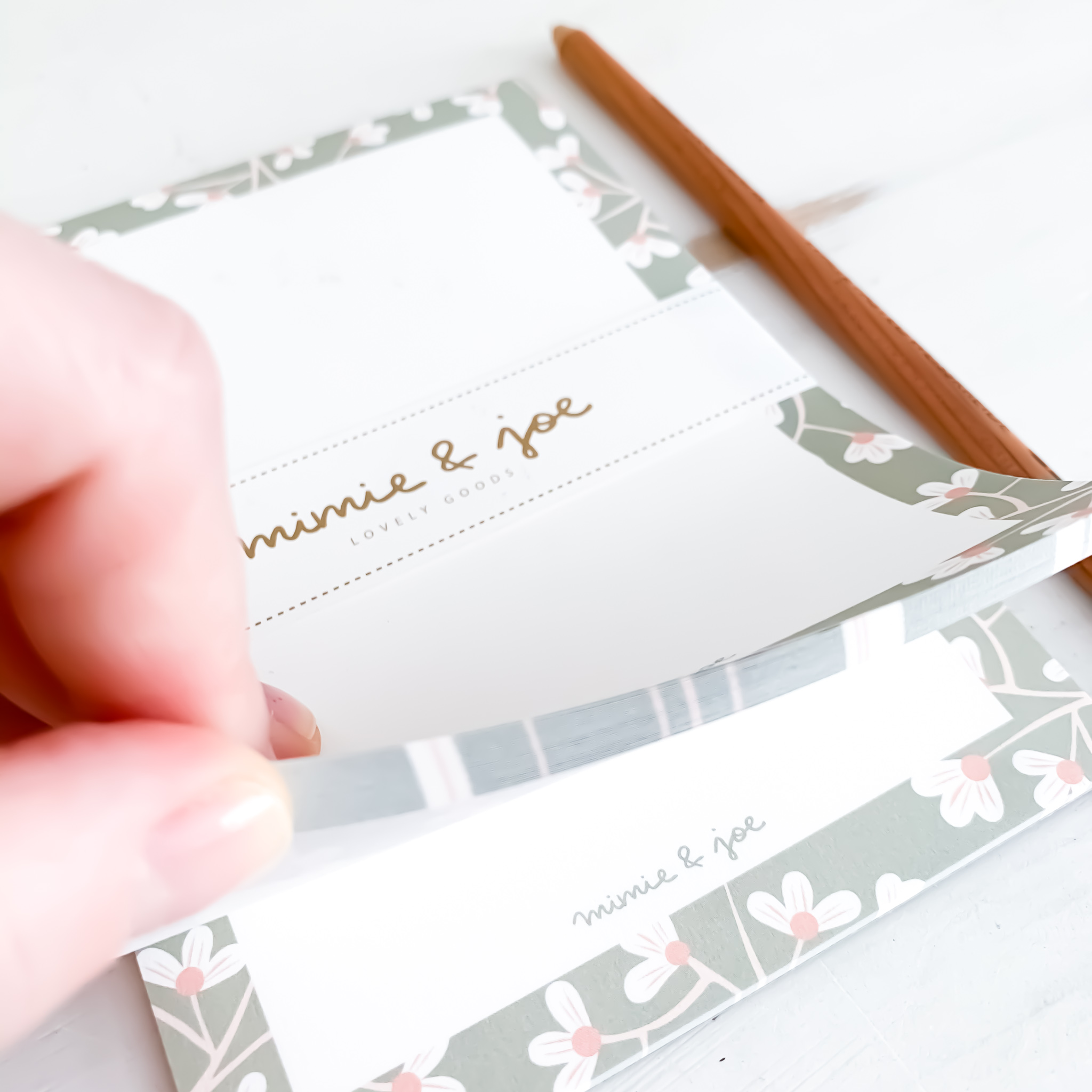 Schreibblock - Blumen grün – Bild 2