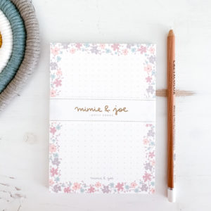 Schreibblock - Blumen rosa